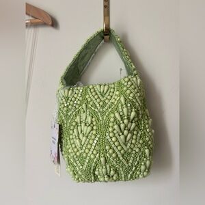 Viral Green pastel Beaded Handcrafted in India bag